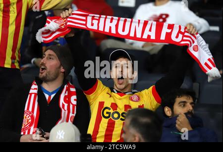 Sabadell, Barcelona, Spain. 10th Dec, 2023. Barcelona Spain 10.12.2023 Supporter Girona FC looks during the La Liga EA Sports between FC Barcelona and Girona FC at Estadi Olimpic Lluis Companys on 10 December 2023 in Barcelona. (Credit Image: © Xavi Urgeles/ZUMA Press Wire) EDITORIAL USAGE ONLY! Not for Commercial USAGE! Credit: ZUMA Press, Inc./Alamy Live News Stock Photo