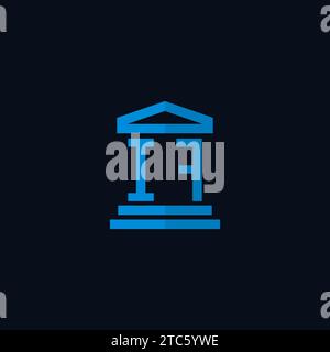 IF initial logo monogram with simple courthouse building icon design ideas Stock Vector
