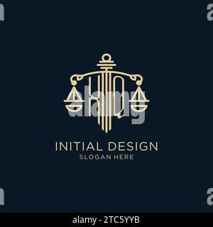XQ initial monogram logo with scale and pillar style design ideas Stock ...