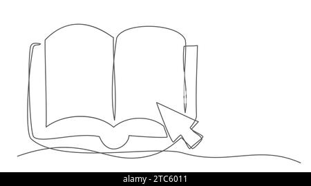 Online education One line drawing isolated on white background Stock Vector