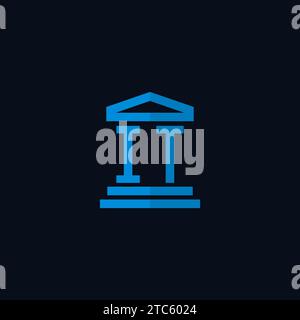 IT initial logo monogram with simple courthouse building icon design ideas Stock Vector