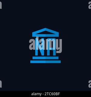 NA initial logo monogram with simple courthouse building icon design ideas Stock Vector