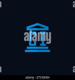 CI initial monogram with building logo design ideas Stock Vector Image ...