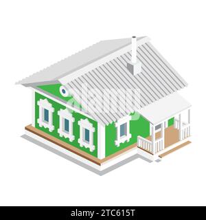 Isometric house building on white illustration Stock Vector Image & Art ...