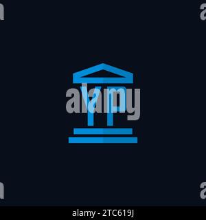 YP initial logo monogram with simple courthouse building icon design ideas Stock Vector