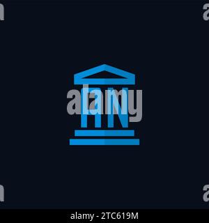 AN initial logo monogram with simple courthouse building icon design ideas Stock Vector
