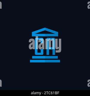 CA initial logo monogram with simple courthouse building icon design ideas Stock Vector