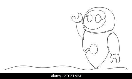 AI One line drawing isolated on white background Stock Vector