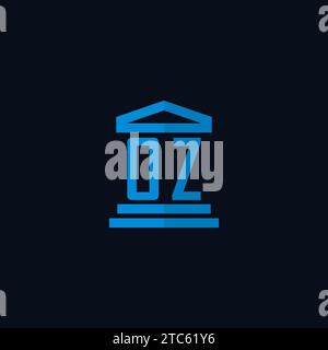 OZ initial monogram with building logo design ideas Stock Vector Image ...
