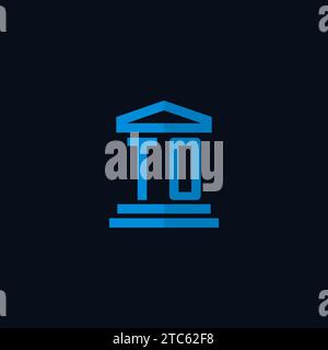 TO initial logo monogram with simple courthouse building icon design ideas Stock Vector