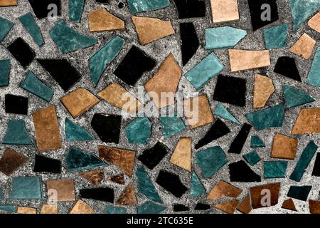 abstract square pixel mosaic on wall or floor texture and background Stock Photo