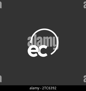 EC initial logo with rounded circle vector graphic Stock Vector