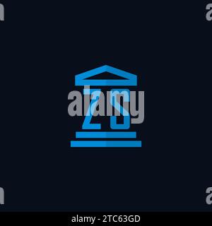 ZS initial monogram with building logo design ideas Stock Vector Image ...