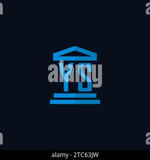 YS initial logo monogram with simple courthouse building icon design ideas Stock Vector