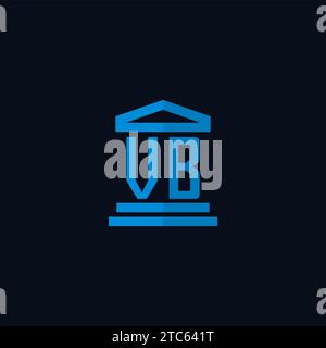 VB initial logo monogram with simple courthouse building icon design ideas Stock Vector