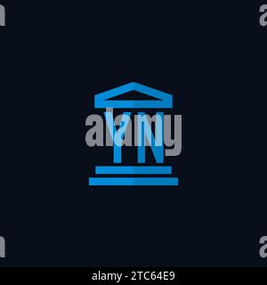 YN initial logo monogram with simple courthouse building icon design ideas Stock Vector