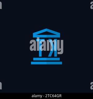 TK initial logo monogram with simple courthouse building icon design ideas Stock Vector