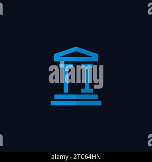 TI initial logo monogram with simple courthouse building icon design ideas Stock Vector