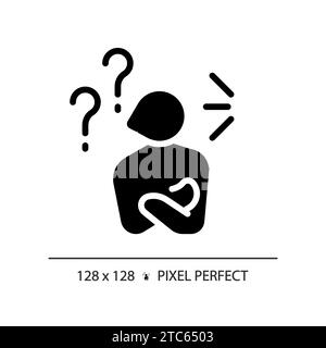 2D pixel perfect simple glyph style ignoring icon Stock Vector