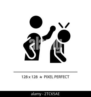 2D pixel perfect simple glyph style abuse icon Stock Vector