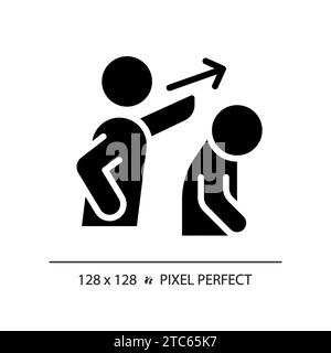 2D pixel perfect simple glyph style banishment icon Stock Vector