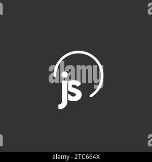 Circle letter JS logo concept in negative space design style image ...