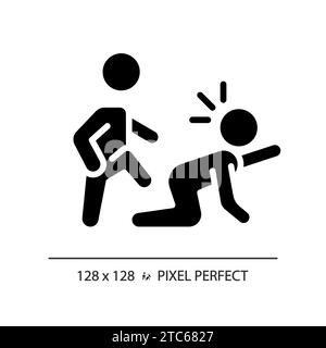 2D pixel perfect simple glyph style abandonment icon Stock Vector
