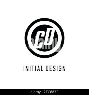 Initial CD logo concentric circle line, clean and simple monogram logo style vector graphic Stock Vector