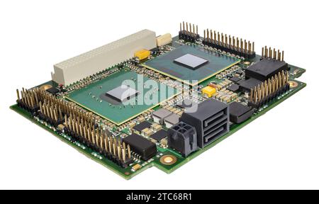 PCI-104 embedded CPU board isolated on white background Stock Photo