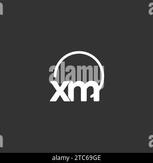 XM initial logo with rounded circle vector graphic Stock Vector