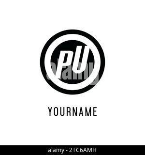 Initial PV logo concentric circle line, clean and simple monogram logo style vector graphic Stock Vector