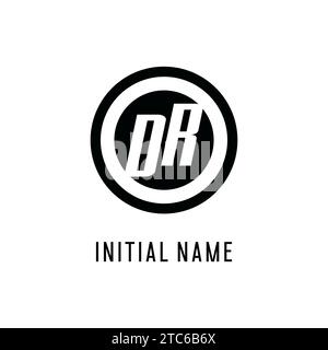 Initial DR logo concentric circle line, clean and simple monogram logo style vector graphic Stock Vector