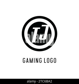 Initial TJ logo concentric circle line, clean and simple monogram logo style vector graphic Stock Vector