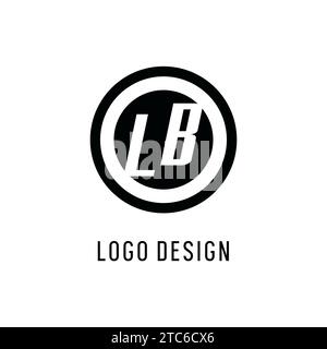 Initial LB logo concentric circle line, clean and simple monogram logo style vector graphic Stock Vector