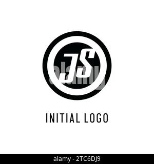 Circle letter JS logo concept in negative space design style image ...
