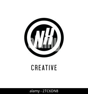 Initial NX logo concentric circle line, clean and simple monogram logo style vector graphic Stock Vector