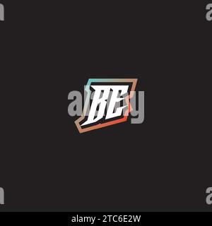 BE letter combination cool logo esport initial and cool color gradattion ideas Stock Vector
