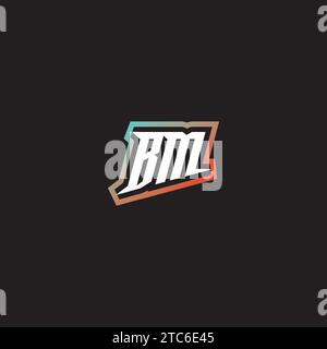 BM letter combination cool logo esport initial and cool color gradattion ideas Stock Vector