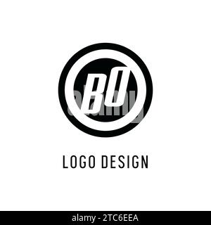 BO Initial letter circular line logo template vector with gradient ...