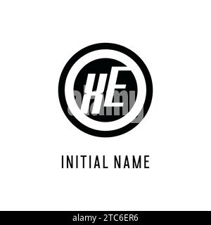 Initial XE logo concentric circle line, clean and simple monogram logo style vector graphic Stock Vector