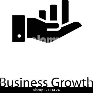 business growth glyph icon isolated, marketing ,  planning Stock Vector