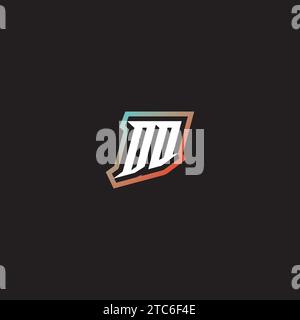 DO letter combination cool logo esport initial and cool color gradattion ideas Stock Vector