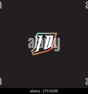 ID letter combination cool logo esport initial and cool color gradattion ideas Stock Vector