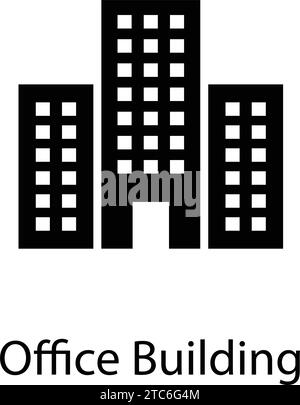 office, building glyph icon isolated, marketing ,  planning Stock Vector