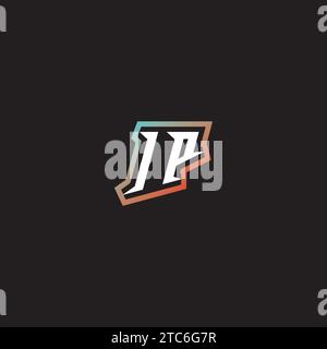 IP letter combination cool logo esport initial and cool color gradattion ideas Stock Vector