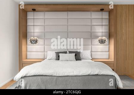 Bedroom detail in new luxury home Stock Photo