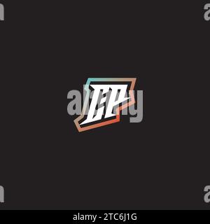 CP letter combination cool logo esport initial and cool color gradattion ideas Stock Vector