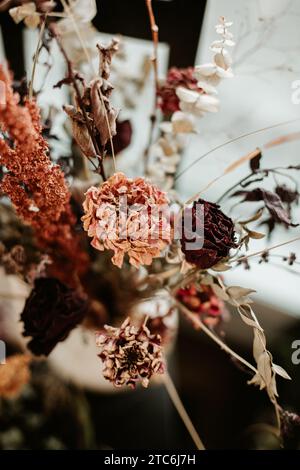 Dried dust rose floral bouquet Stock Photo