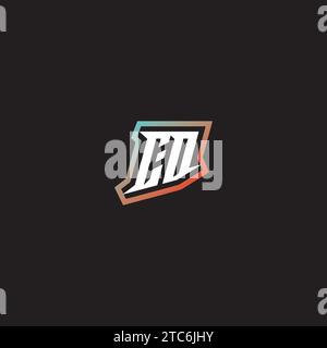 CD letter combination cool logo esport initial and cool color gradattion ideas Stock Vector