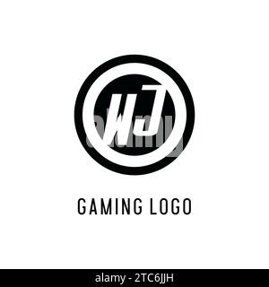 Initial WJ logo concentric circle line, clean and simple monogram logo style vector graphic Stock Vector